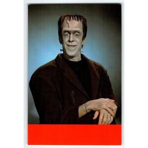 The Munsters Herman Fred Gwynne Postcard Chrome Continental Halloween Horror TV